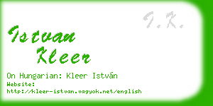 istvan kleer business card